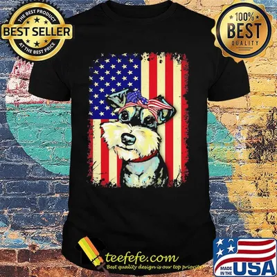 Yorkie terrier american flag independence day shirt