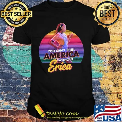 You can't spell america without erica vintage retro black shirt