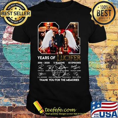 04 years of lucifer 2016 2020 5 seasons 83episodes thank you for the memories signatures shirt