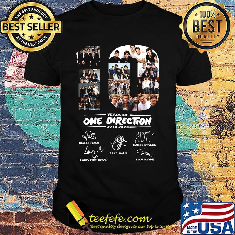 10 years of one direction 2010 2020 members signatures shirt