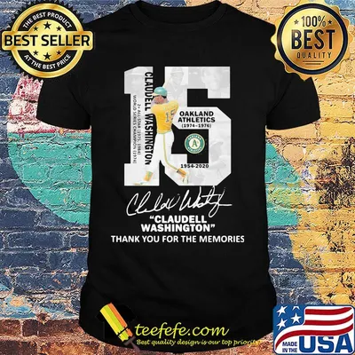 15 Claudell washington thank you for the memories signature shirt