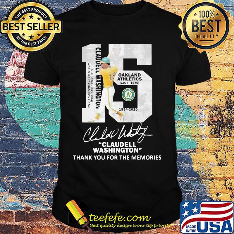 15 Claudell washington thank you for the memories signature shirt