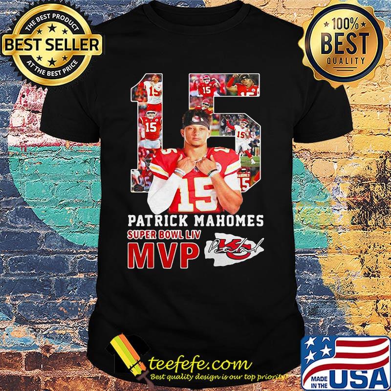15 patrick mahomes super bowl liv mvp kansas city chiefs football signature shirt