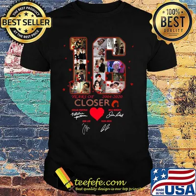 16 years of 2004 2020 closer signatures heart shirt