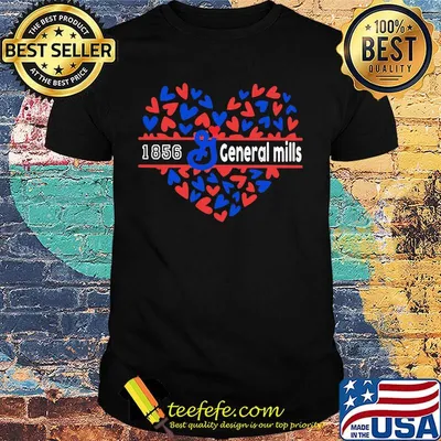 1856 general mills logo hearts shirt