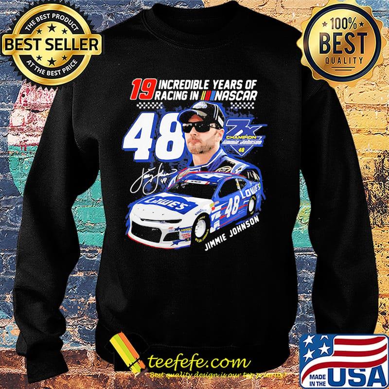 19 incredible years of racing in nascar 48 jimmie johnson car signature s Sweater 19 incredible years of racing in nascar 48 jimmie johnson car signature s Sweater