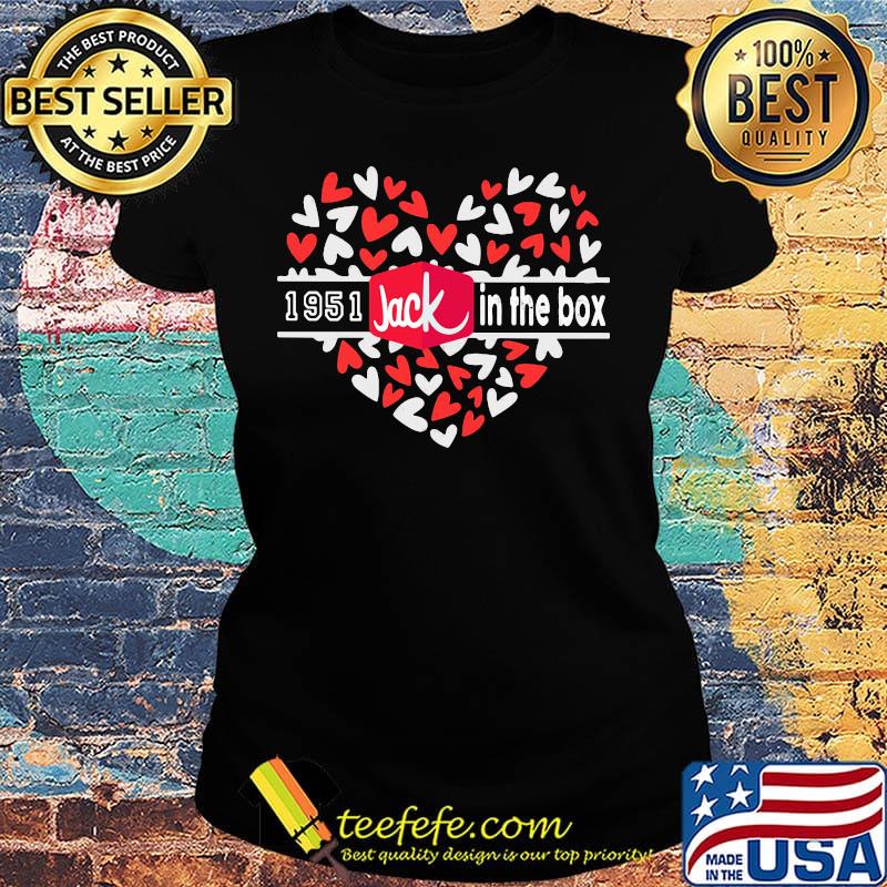 1951 jack in the box logo hearts s Ladies tee 1951 jack in the box logo hearts s Ladies tee