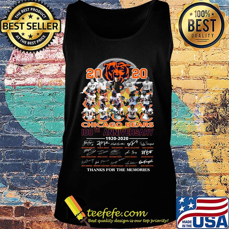 2020 chicago bears 100th anniversary 1920 2020 thank you for the memories signatures s Tank top 2020 chicago bears 100th anniversary 1920 2020 thank you for the memories signatures s Tank top