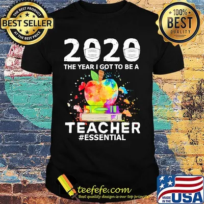2020 mask the year i got to be a teacher essential colors shirt