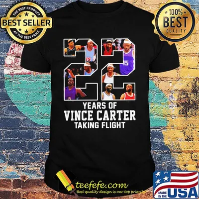 22 year of carter taking flight atlanta basketball legend vince #15 fan shirt