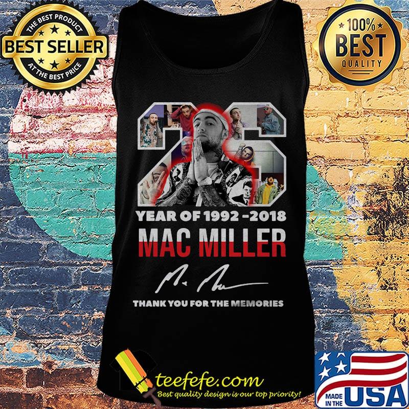 26 year of 1992 2018 mac miller thank you for the memories signature s Tank top 26 year of 1992 2018 mac miller thank you for the memories signature s Tank top