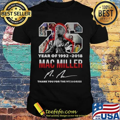 26 year of 1992 2018 mac miller thank you for the memories signature shirt