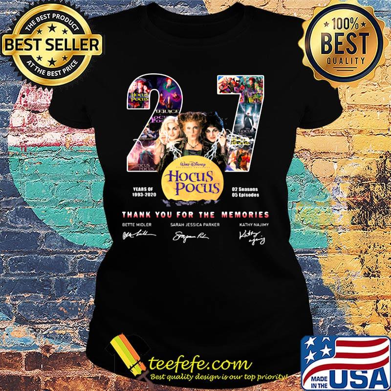 27 years of 1993 2020 02 seasons 05 episodes hocus pocus thank you for the memories signatures s Ladies tee 27 years of 1993 2020 02 seasons 05 episodes hocus pocus thank you for the memories signatures s Ladies tee