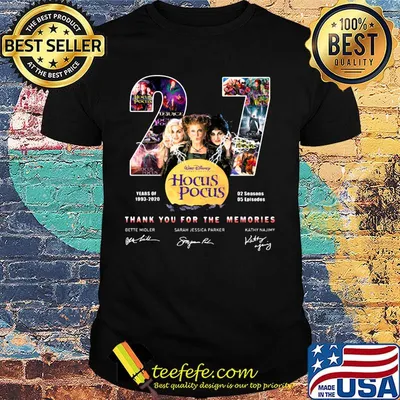 27 years of 1993 2020 02 seasons 05 episodes hocus pocus thank you for the memories signatures shirt