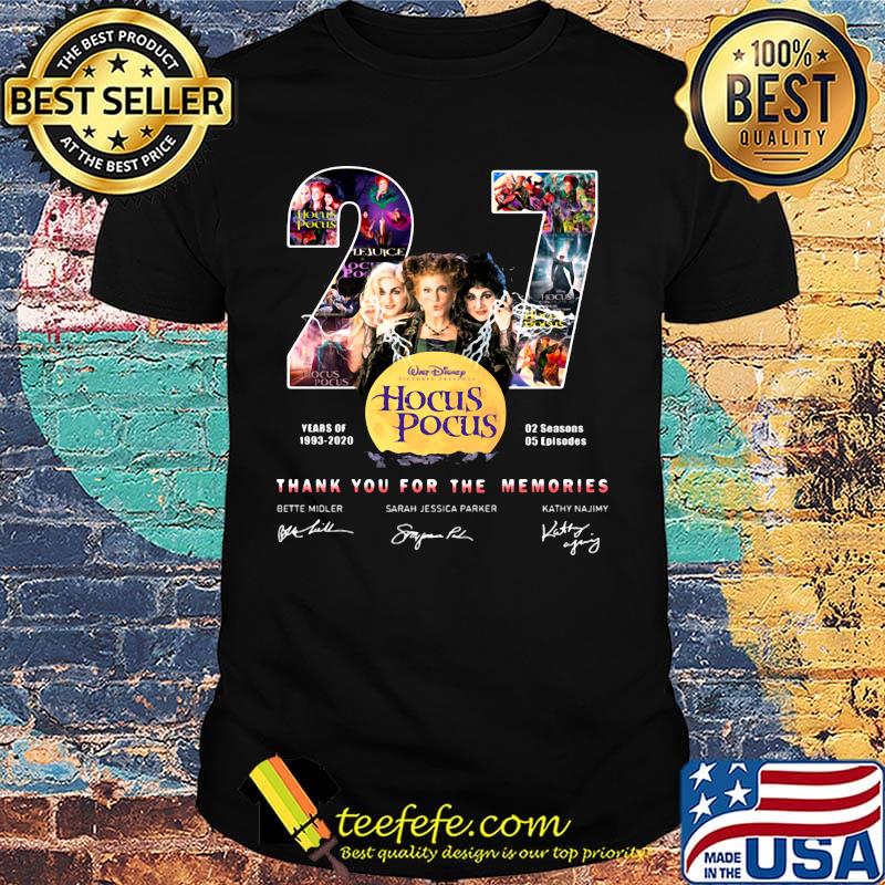 27 years of 1993 2020 02 seasons 05 episodes hocus pocus thank you for the memories signatures shirt 27 years of 1993 2020 02 seasons 05 episodes hocus pocus thank you for the memories signatures shirt