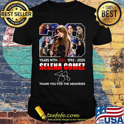 28 years with selena gomez 1992 2020 thank you for the memories signature shirt