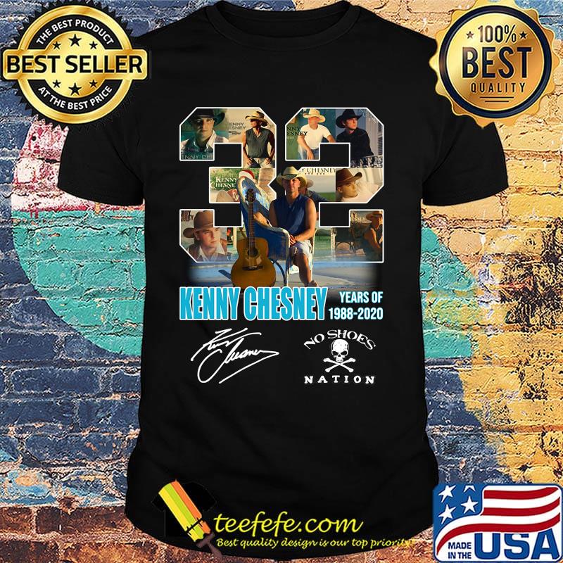 32 kenny chesney years of 1988 2020 no shoes nation signature shirt