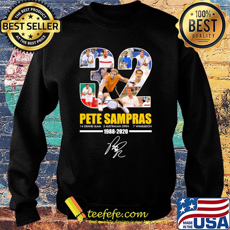 32 pete sampras 14 grand slam 2 australian open 7 wimbledon 1988 2020 signature black s Sweater 32 pete sampras 14 grand slam 2 australian open 7 wimbledon 1988 2020 signature black s Sweater