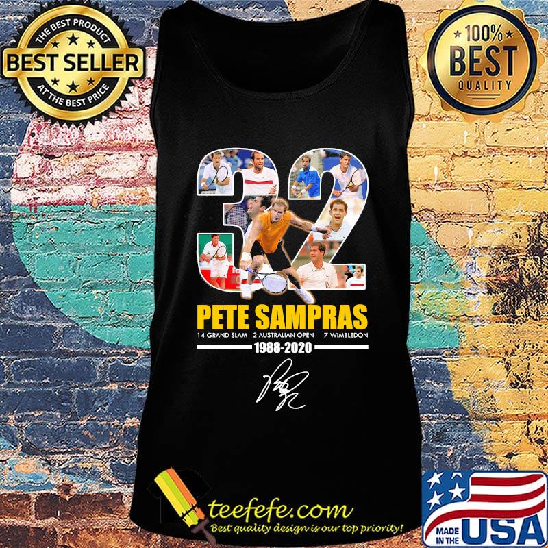 32 pete sampras 14 grand slam 2 australian open 7 wimbledon 1988 2020 signature black s Tank top 32 pete sampras 14 grand slam 2 australian open 7 wimbledon 1988 2020 signature black s Tank top
