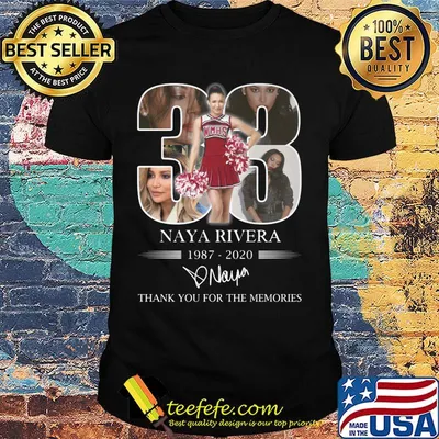 33 naya rivera 1987 2020 thank you for the memories signature shirt