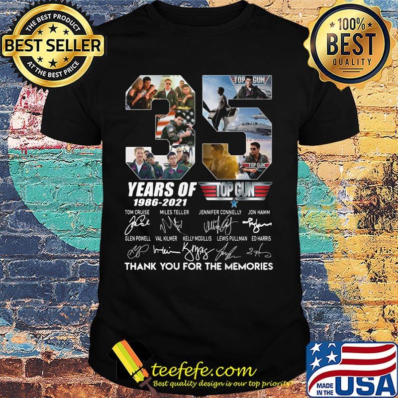 35 years of 1986 2021 top thank you for the memories signatures shirt