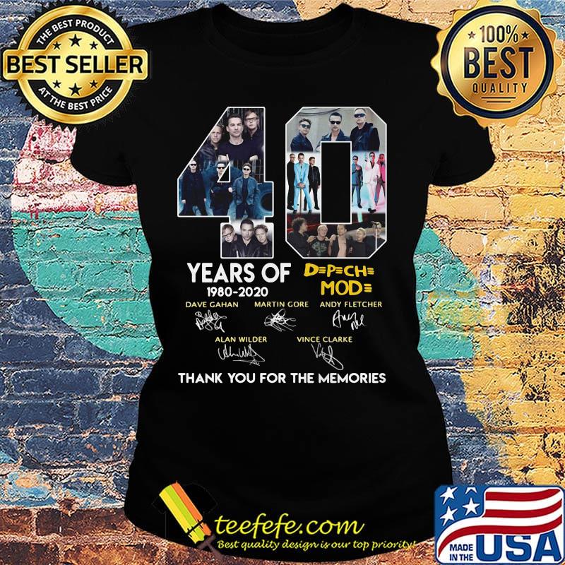 40 years of 1980 2020 depeche mode thank you for the memories signatures s Ladies tee 40 years of 1980 2020 depeche mode thank you for the memories signatures s Ladies tee
