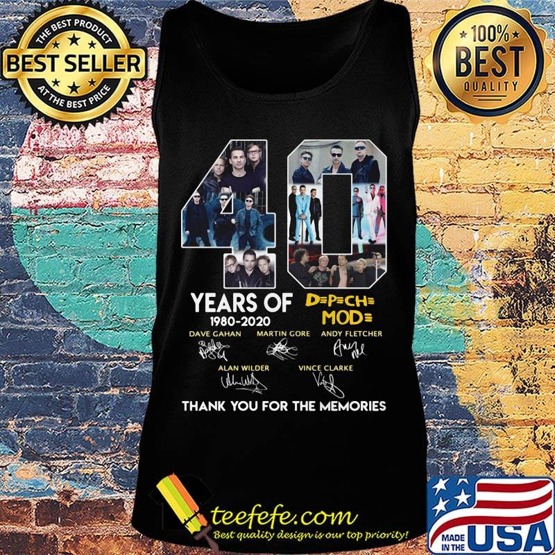 40 years of 1980 2020 depeche mode thank you for the memories signatures s Tank top 40 years of 1980 2020 depeche mode thank you for the memories signatures s Tank top
