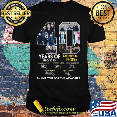 40 years of 1980 2020 depeche mode thank you for the memories signatures shirt