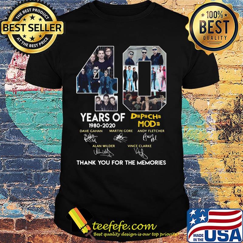 40 years of 1980 2020 depeche mode thank you for the memories signatures shirt