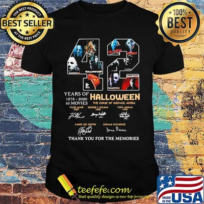 42 years of 1978 2020 10 moves halloween thank you for the memories signatures shirt