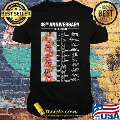 46th anniversary 1974 2020 washington blackhawks signatures shirt