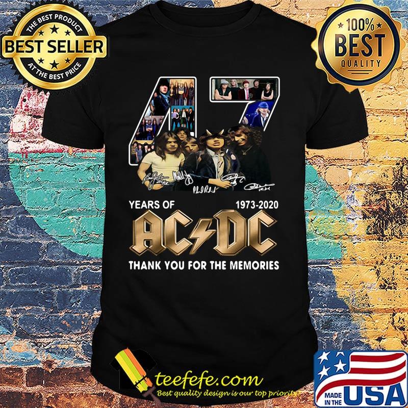 47 years of 1973-2020 AC DC Thank you for the memories signature shirt