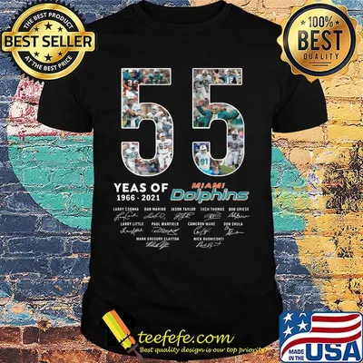 55 years of 1966 2021 miami dolphins signatures shirt