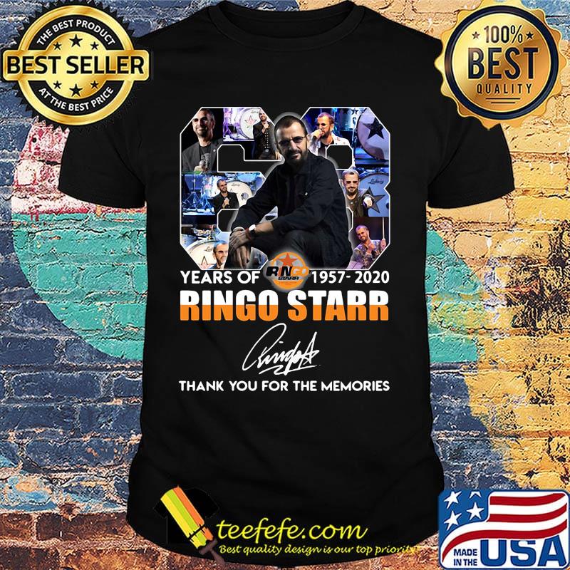 63 years of 1957 2020 ringo starr thank you for the memories signature shirt