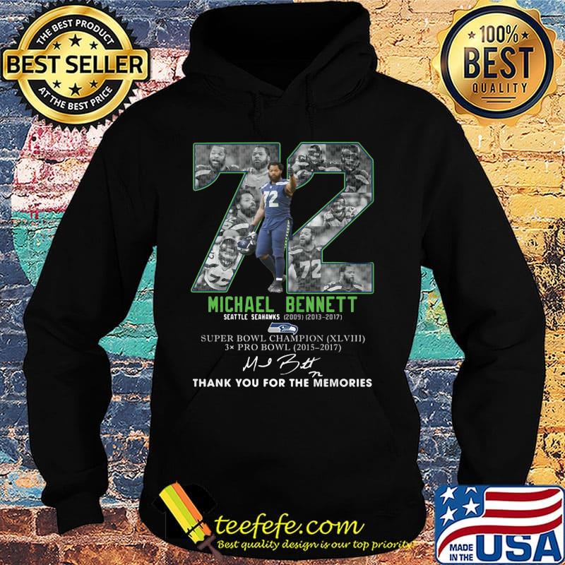 72 michael bennett seattle seahwks 2013 2017 suoer bowl chamopion thank you for the memories signature s Hoodie 72 michael bennett seattle seahwks 2013 2017 suoer bowl chamopion thank you for the memories signature s Hoodie