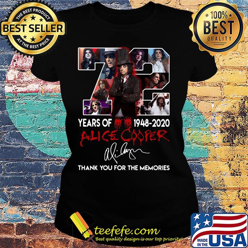 72 years of 1948 2020 alice cooper thank you for the memories signature s Ladies tee 72 years of 1948 2020 alice cooper thank you for the memories signature s Ladies tee