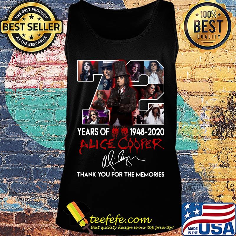 72 years of 1948 2020 alice cooper thank you for the memories signature s Tank top 72 years of 1948 2020 alice cooper thank you for the memories signature s Tank top