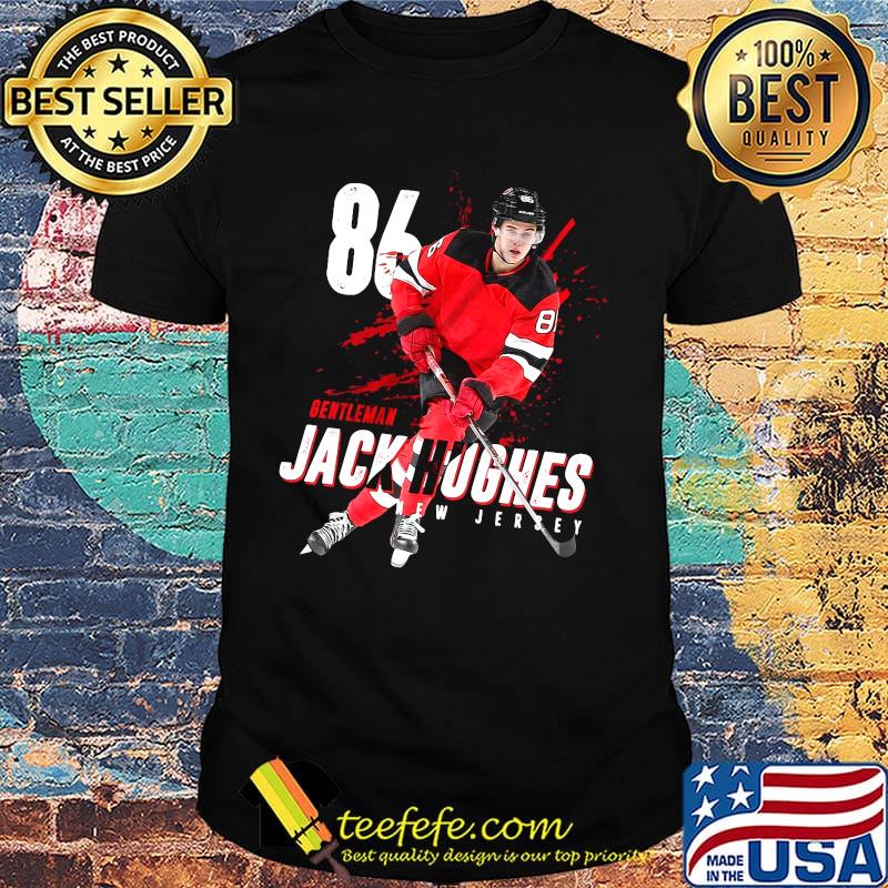86 gentleman jack hughes new jersey hockey shirt
