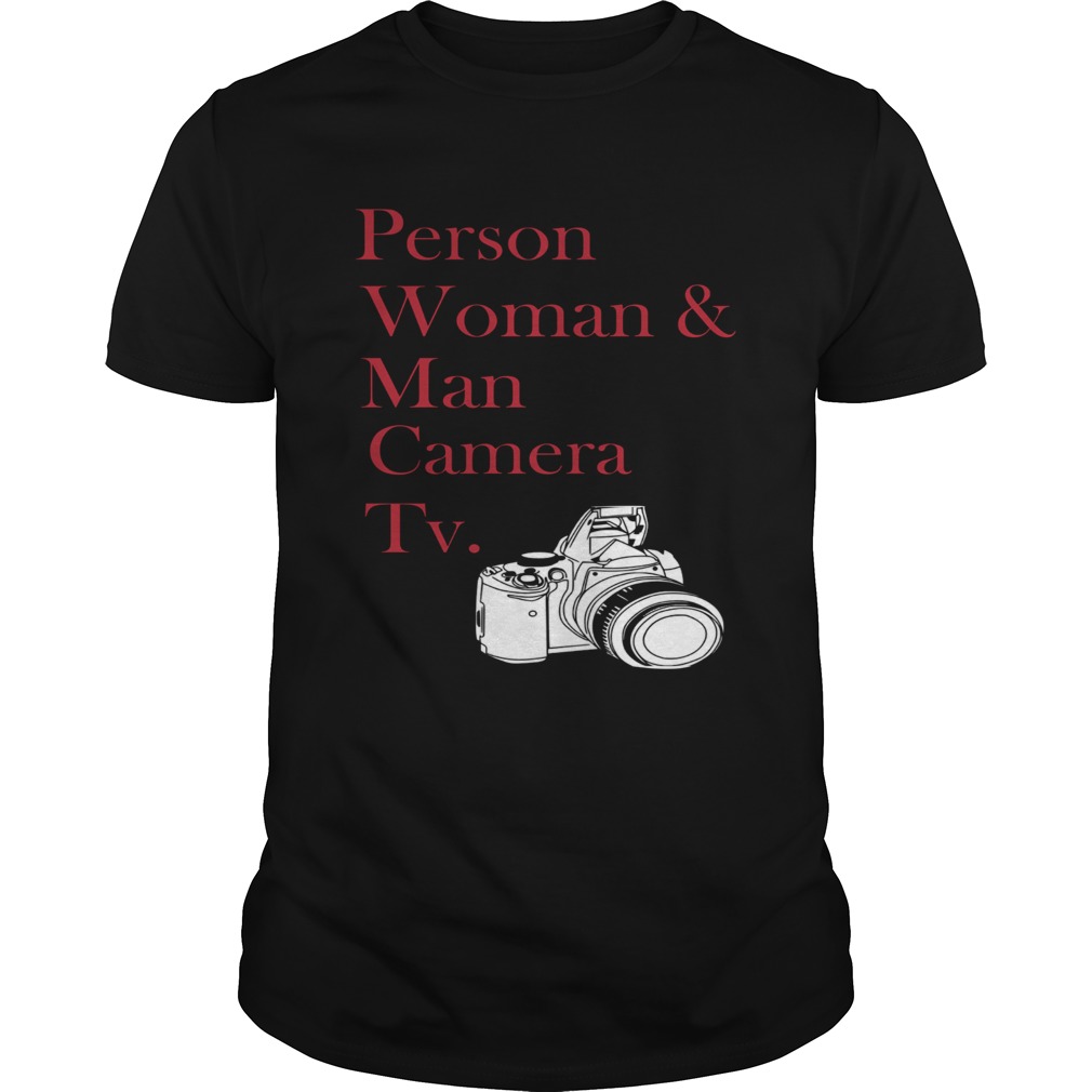 Person woman and man camera TV photographer shirt