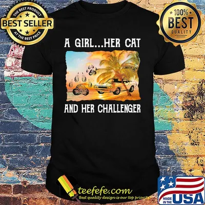A Girl Her Cat And Her Challenger Beach Footprint Shirt