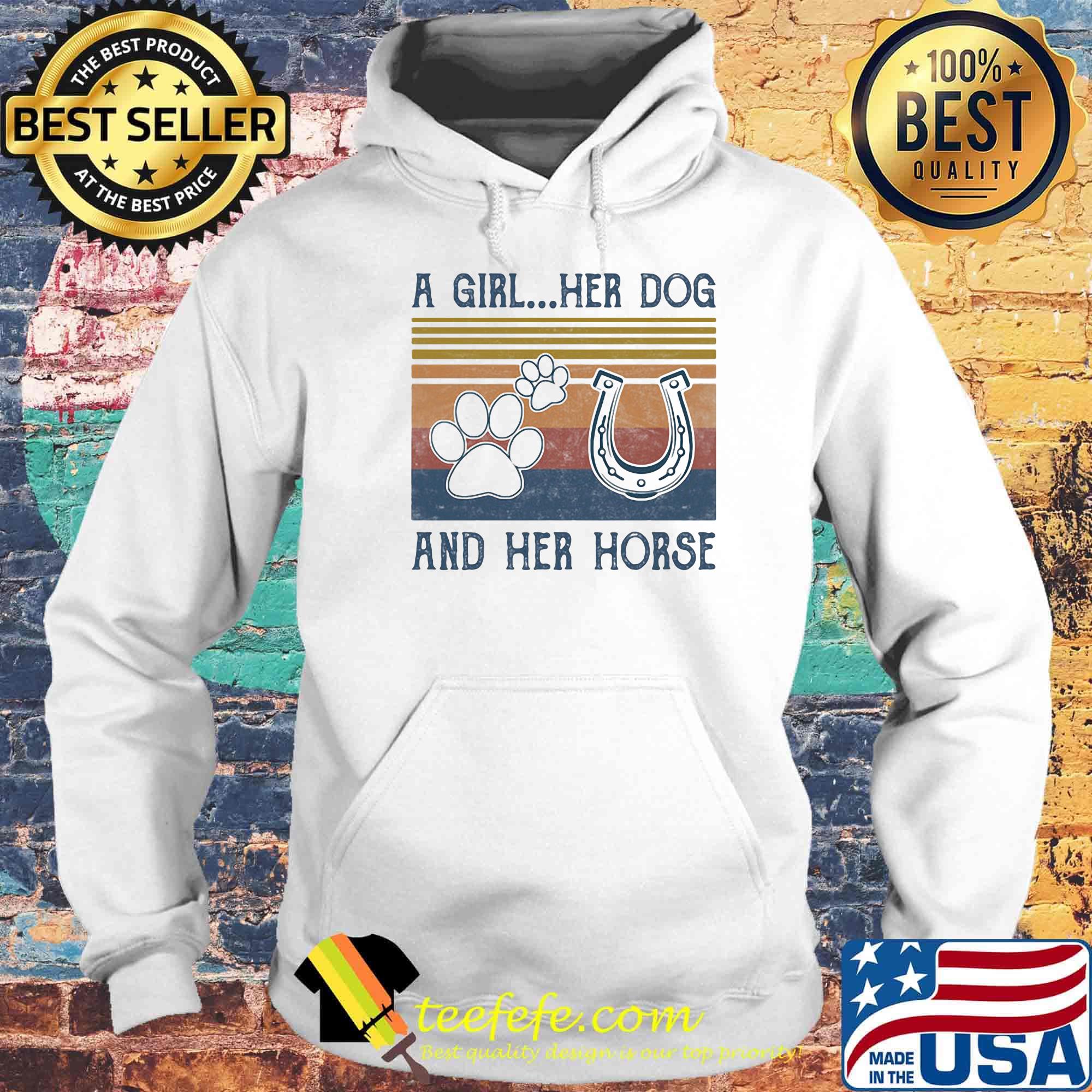 A Girl Her Dog And Her Horse Vintage Retro s Hoodie A Girl Her Dog And Her Horse Vintage Retro s Hoodie