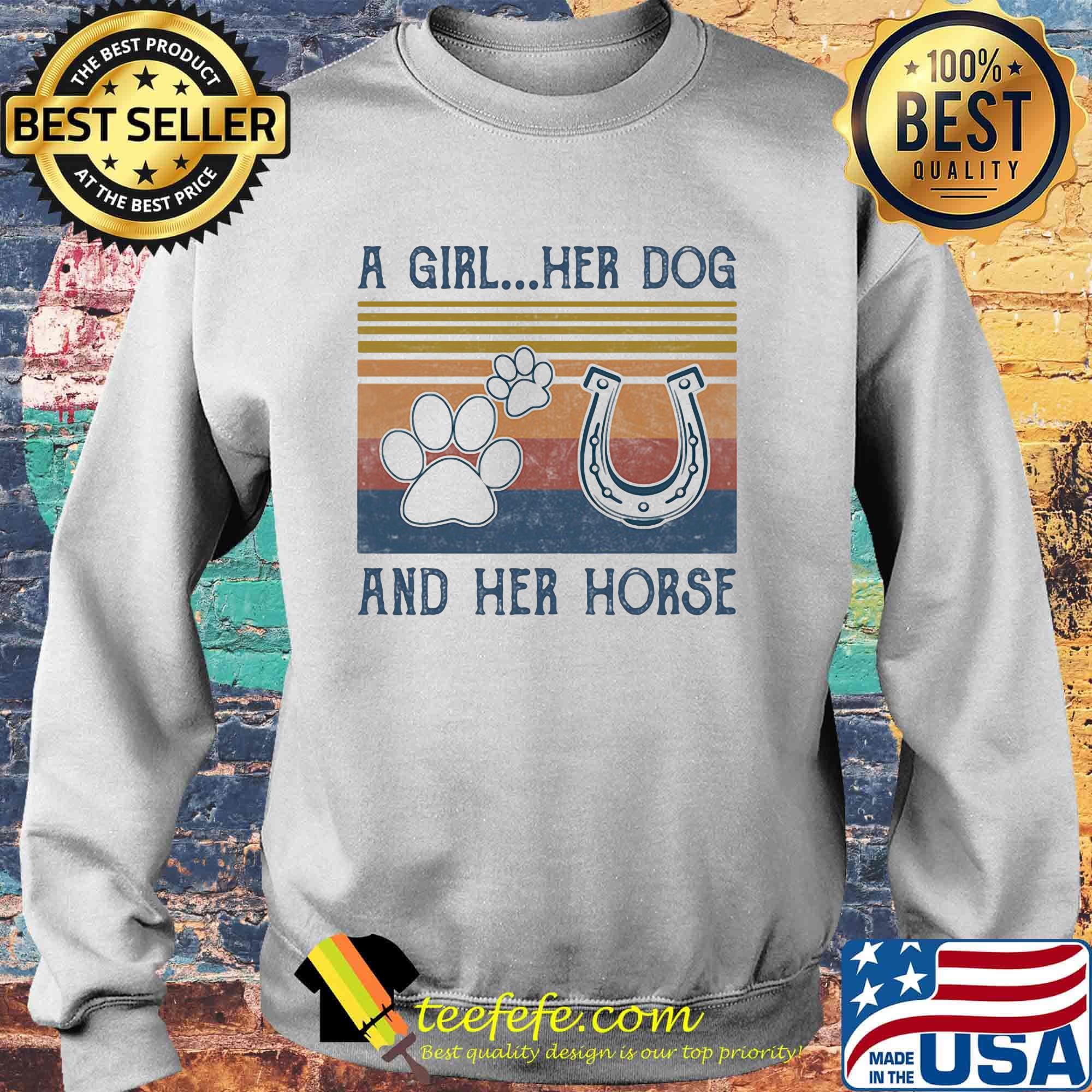 A Girl Her Dog And Her Horse Vintage Retro s Sweater A Girl Her Dog And Her Horse Vintage Retro s Sweater