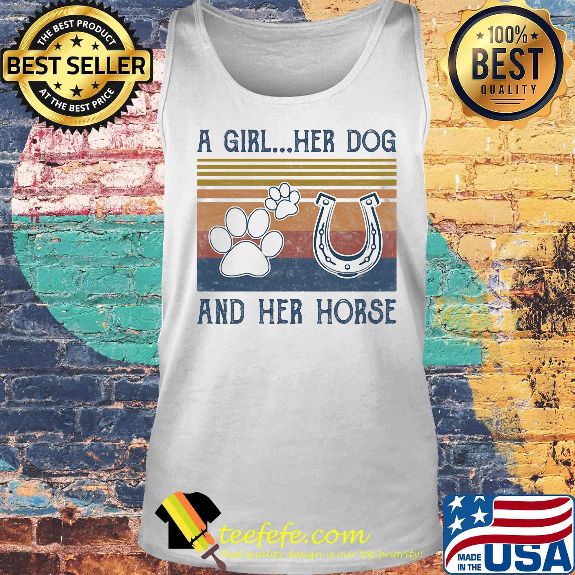 A Girl Her Dog And Her Horse Vintage Retro s Tank top A Girl Her Dog And Her Horse Vintage Retro s Tank top