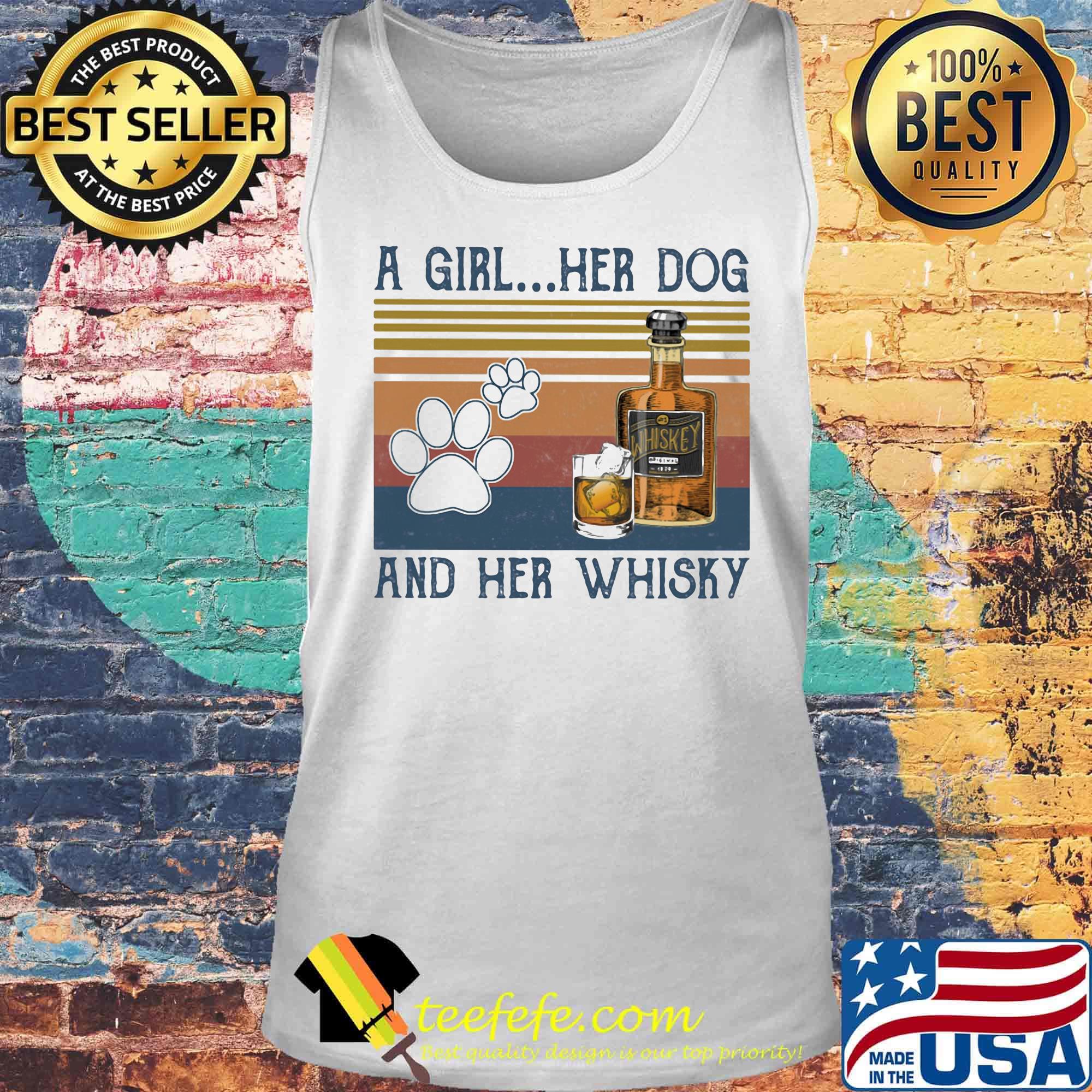 A girl her dog and her whisky vintage retro s Tank top A girl her dog and her whisky vintage retro s Tank top