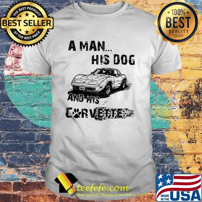 A Man His Dog And His Corvette Car Footprint Shirt