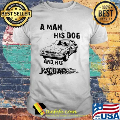 A Man His Dog And His Joguar Car Footprint Shirt