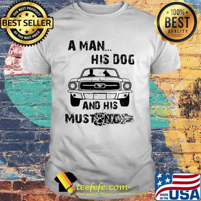 A Man His Dog And His Mustang Car Footprint Shirt