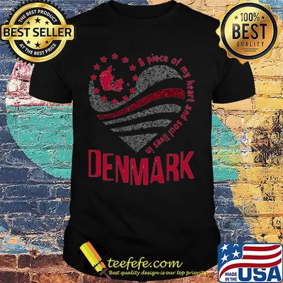A piece of my heart and soul lives in denmark heart american flag independence day shirt