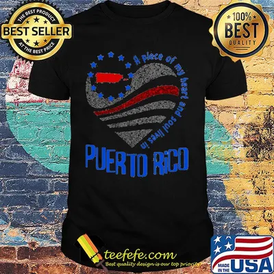 A piece of my heart and soul lives in puerto rico heart american flag independence day shirt