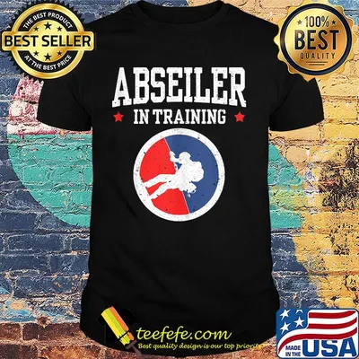 Abseiler in training stars shirt